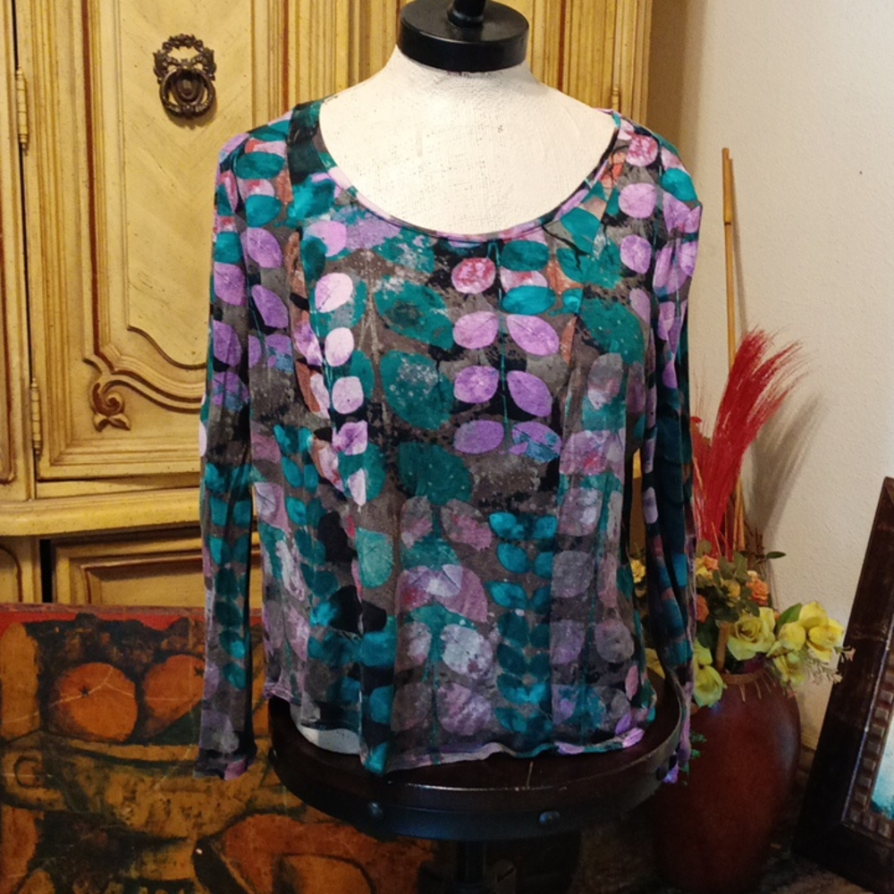 Womens Blouse long sleeve sz PXL Petite shirt SIMPLY VERA